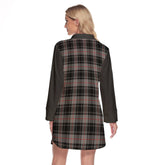 Moffat Modern Tartan Women's Lapel Shirt Dress With Long Sleeve